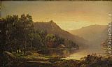 William Louis Sonntag New England Mountain Lake at Sunrise painting